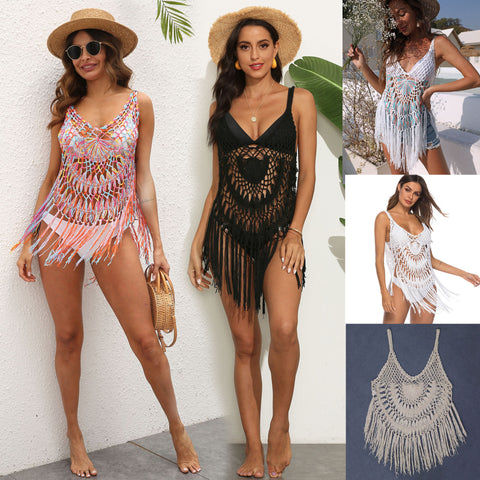 Crocheting Tassel  Beach Cover Up