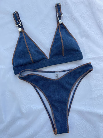 Denim Blue Latch Swimsuit