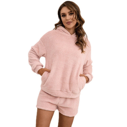 Plush Hooded Sweater Set