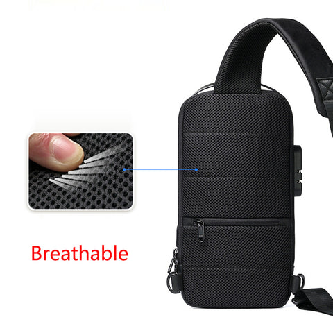 Multifunction Waterproof USB Anti-theft Bag Crossbody Shoulder Bag