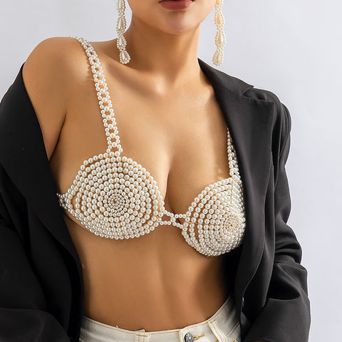 Lady Beaded Pearl Bra