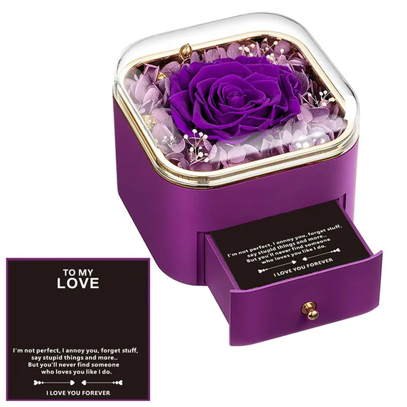 2022 Eternal Flower Apple Jewelry Box Christmas Gift Box Rose Flower Birthday Party Valentine'S Day Gift