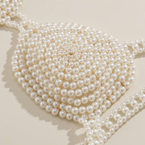 Lady Beaded Pearl Bra