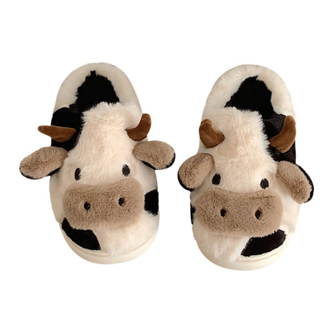 Cute Cow Animal Fluffy Winter Slipper